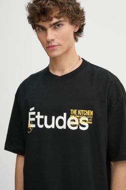 Tričko Études Studio pánske, čierna farba, s potlačou, H24MCTSH139