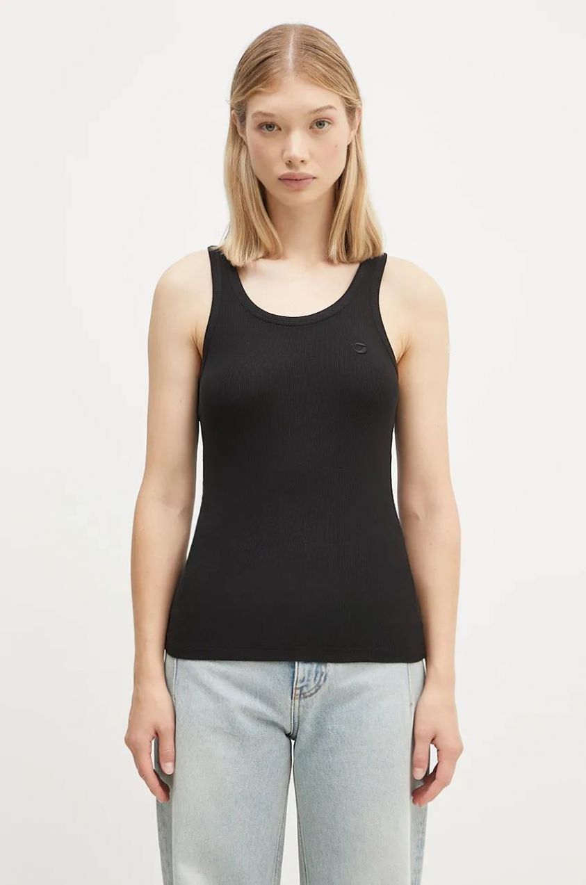 Top Coperni Rib Logo Tank Top dámsky, čierna farba, COPJS12F5006