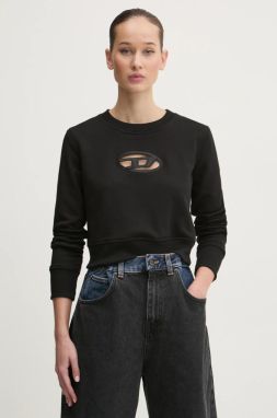 Mikina Diesel F-SLIMMY-OD SWEAT-SHIRT dámska, čierna farba, s nášivkou, A09931.0GRAC