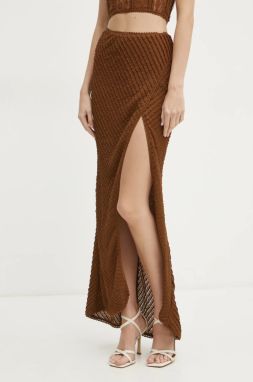 Sukňa Charo Ruiz Ibiza Eris hnedá farba, maxi, puzdrová, 255403