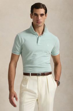 Bavlnené polo tričko Polo Ralph Lauren zelená farba, jednofarebné, 710963494