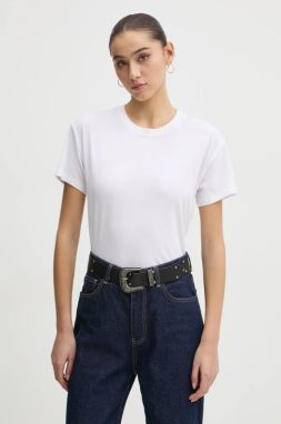 Bavlnené tričko Hollister Co. dámske, biela farba, KI339-3613
