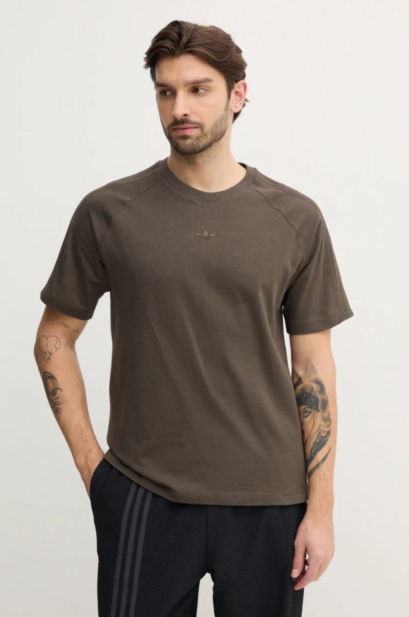 Bavlnené tričko adidas Originals Essential pánske, zelená farba, jednofarebné, JD3276