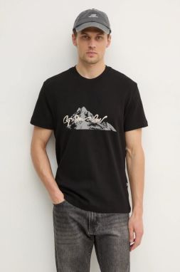 Bavlnené tričko G-Star Raw pánske, čierna farba, s potlačou, D25158-C812