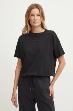 Bavlnené tričko Dkny dámske, čierna farba, DP4T1070