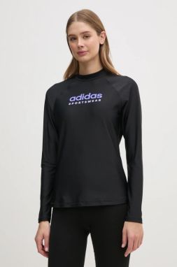 Plavky s dlhým rukávom adidas W RASHGD LS čierna farba, JD2141