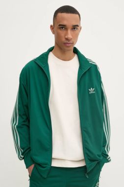 Mikina adidas Originals Firebird pánska, zelená farba, vzorovaná, JP2543