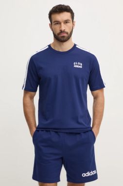 Bavlnené tričko adidas M C COLLE Collegiate pánske, tmavomodrá farba, s nášivkou, JJ1608