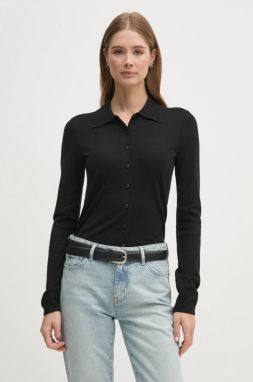 Kardigán Calvin Klein dámsky, čierna farba, tenký, K20K208101