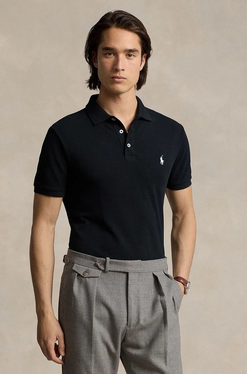 Polo tričko Polo Ralph Lauren pánske, bordová farba, jednofarebné, 710941439