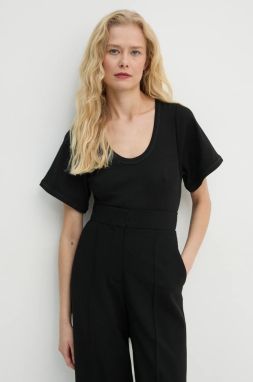 Tričko By Malene Birger LUNAI dámske, čierna farba, Q71679026Z