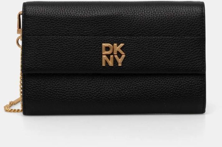 Kožená peňaženka Dkny dámska, čierna farba, R445AI72