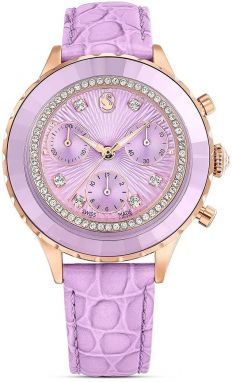 Hodinky Swarovski OCTEA CHRONO dámske, fialová farba, 5690804
