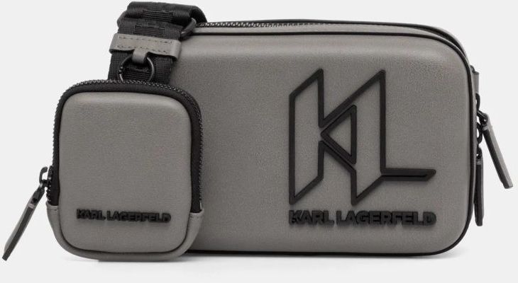 Malá taška Karl Lagerfeld K/MONOGRAM šedá farba, A1M30114