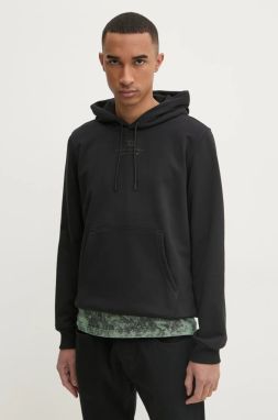 Mikina Diesel S-GINN-HOOD-R3 SWEAT-SHIRT pánska, čierna farba, s kapucňou, s nášivkou, A16425.0HYAT