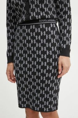 Sukňa Karl Lagerfeld čierna farba, midi, puzdrová, A1W12006