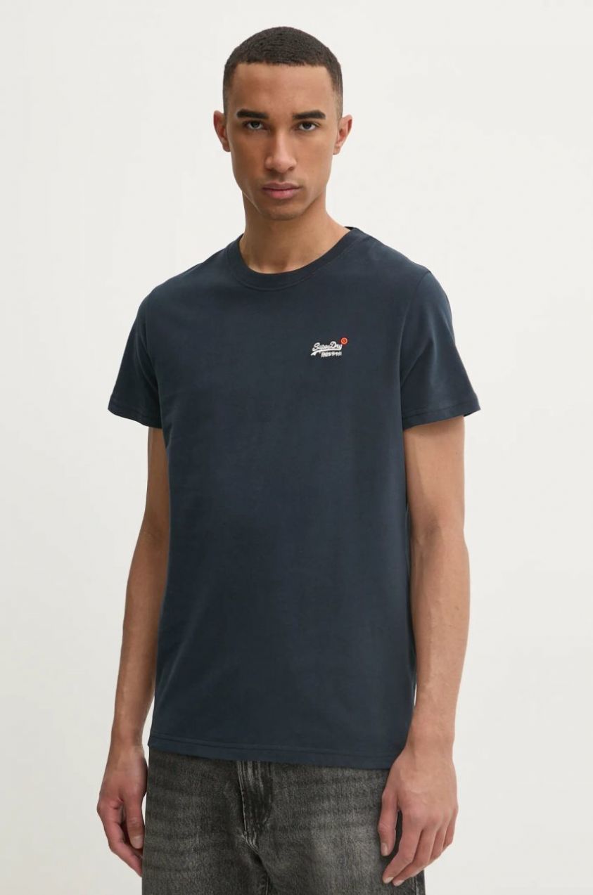Tričko Superdry pánske, tmavomodrá farba, jednofarebné, M1012078A-98T