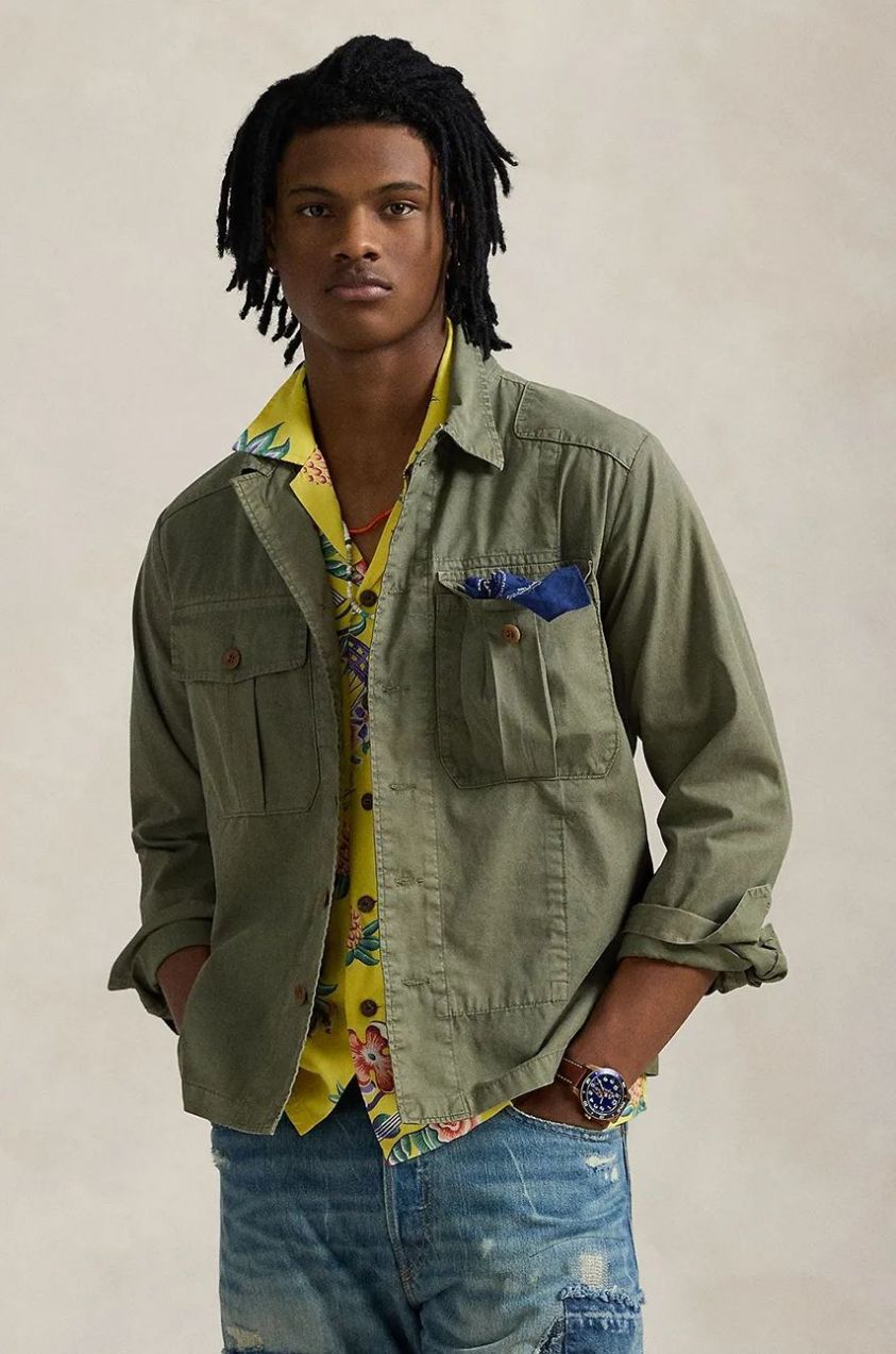 Bavlnená košeľa Polo Ralph Lauren pánska, zelená farba, regular, s klasickým golierom, 710956947