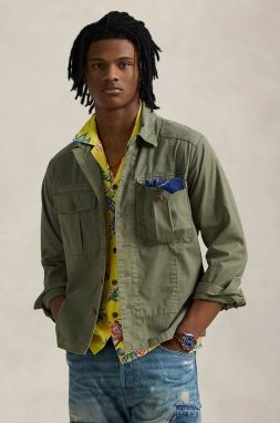 Bavlnená košeľa Polo Ralph Lauren pánska, zelená farba, regular, s klasickým golierom, 710956947