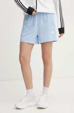 Šortky adidas Essentials dámske, s nášivkou, vysoký pás, JD0911