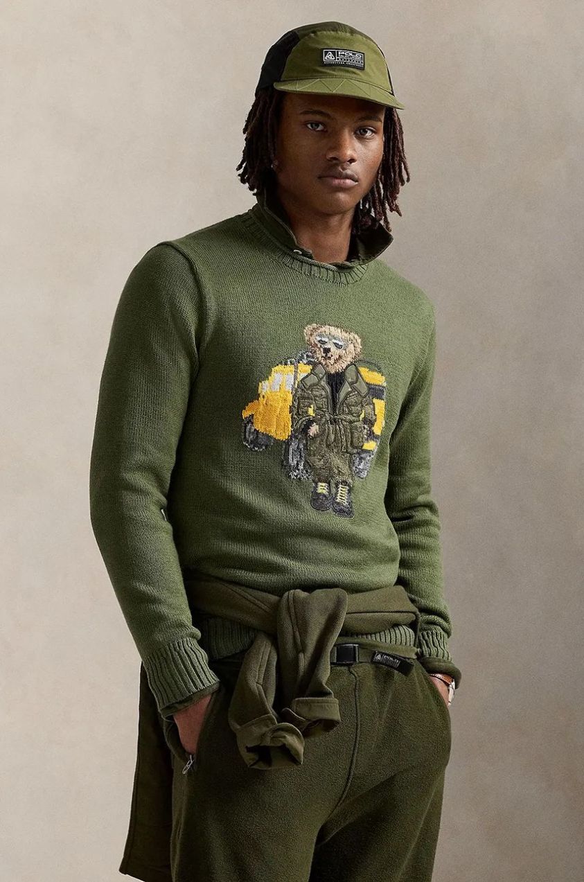 Bavlnený sveter Polo Ralph Lauren zelená farba, 710959186