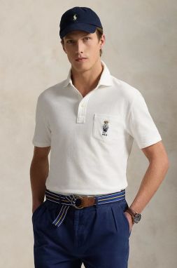 Bavlnené polo tričko Polo Ralph Lauren biela farba, jednofarebné, 710963818