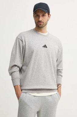 Mikina adidas Feelcozy pánska, šedá farba, melanžová, JE3828