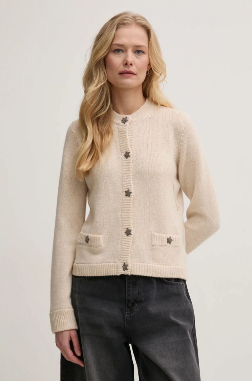 Kašmírový sveter ZADIG&VOLTAIRE béžová farba, tenký, KWCA01587
