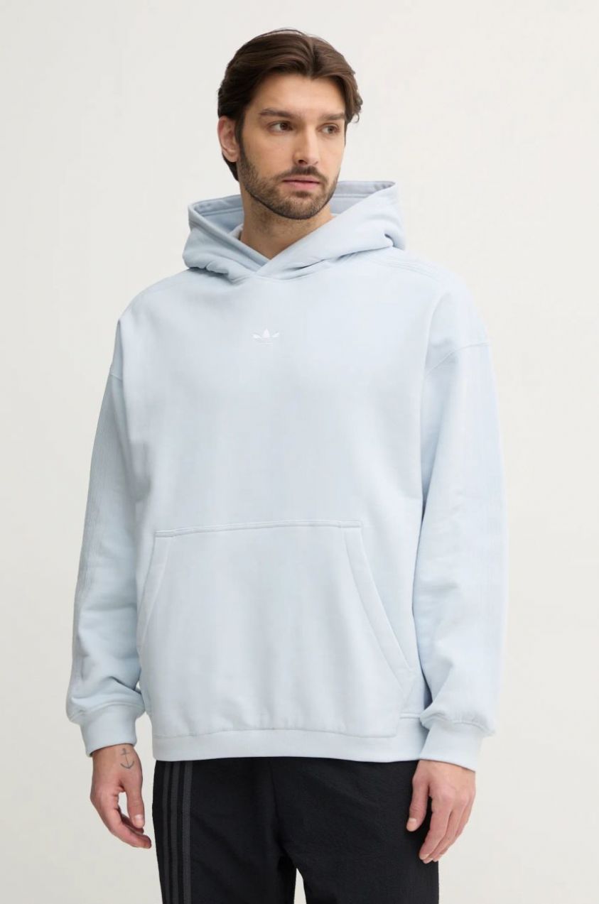 Bavlnená mikina adidas Originals Essential pánska, s kapucňou, jednofarebná, JD3300