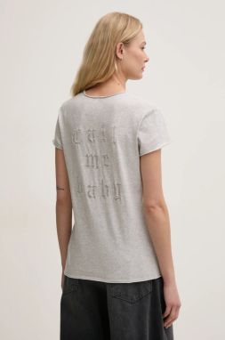Bavlnené tričko ZADIG&VOLTAIRE dámske, šedá farba, JWTS02680