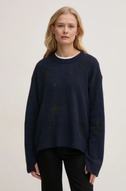 Vlnený sveter ZADIG&VOLTAIRE dámsky, tmavomodrá farba, KWSW01598
