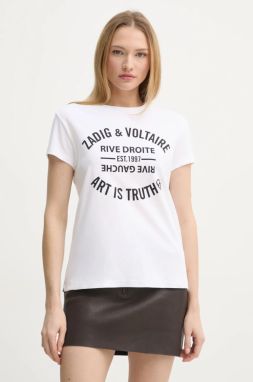 Bavlnené tričko ZADIG&VOLTAIRE dámske, biela farba, JWTS02769