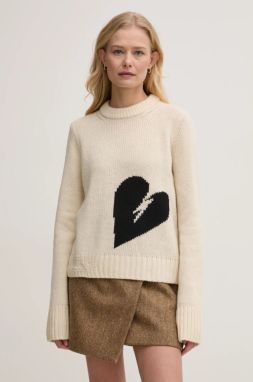 Vlnený sveter ZADIG&VOLTAIRE dámsky, béžová farba, KWSW02767