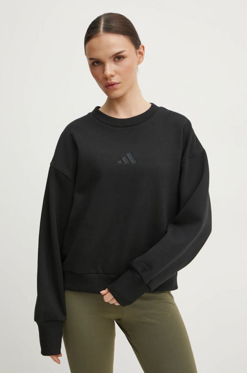 Mikina adidas ALL SZN dámska, čierna farba, jednofarebná, IX3812