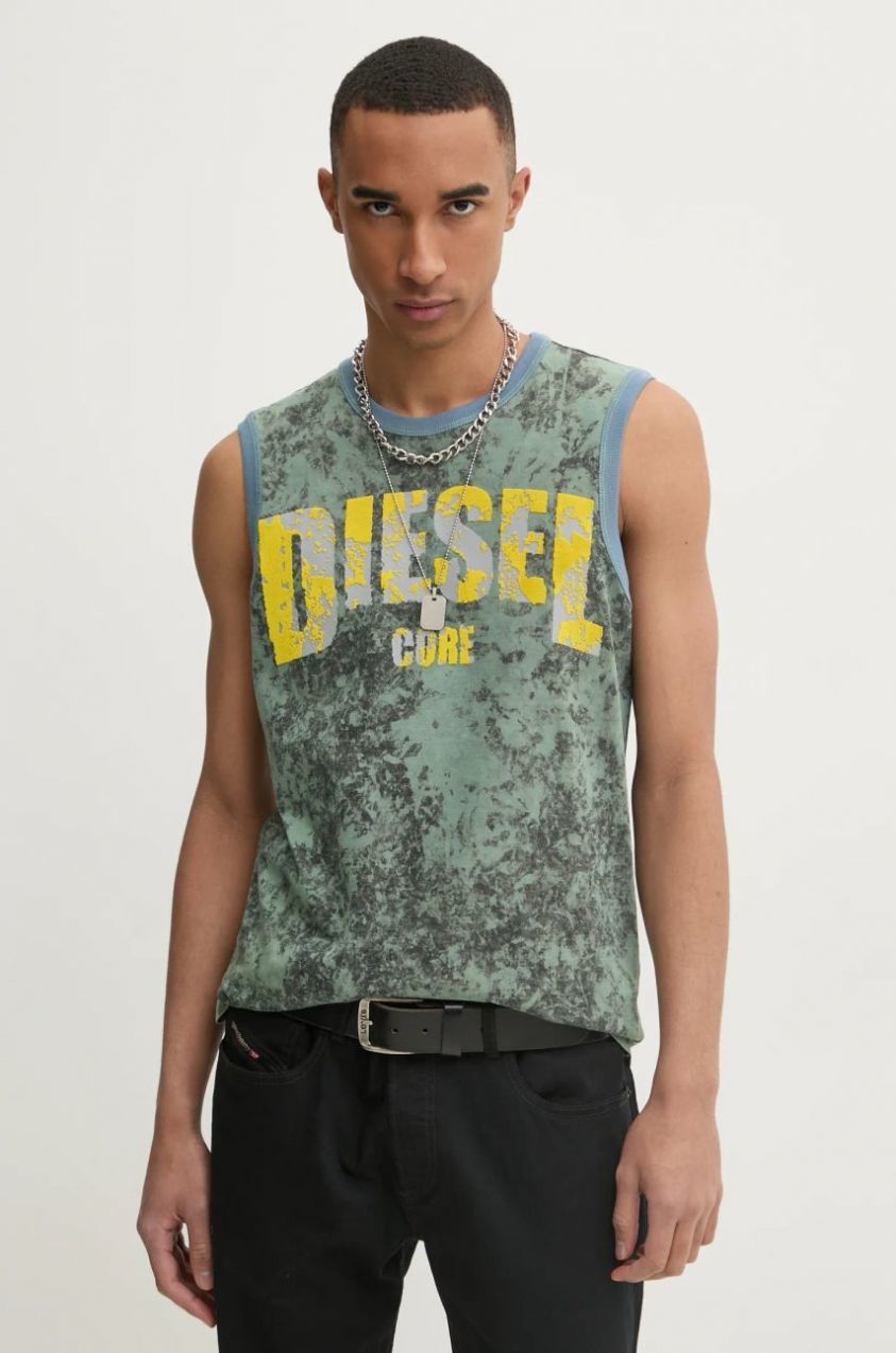 Tričko Diesel T-BISCO-R1 TANK TOP pánske, zelená farba, A16161.0GIAR