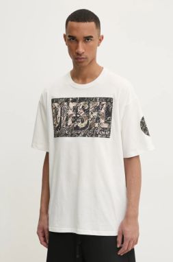 Tričko Diesel T-BOXT-R22 T-SHIRT pánske, béžová farba, s potlačou, A17613.0AGRI