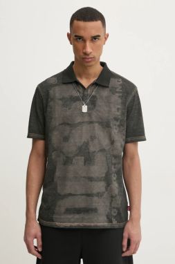 Polo tričko Diesel T-REJUST-NC POLO SHIRT pánske, šedá farba, vzorované, A16167.0EGBJ