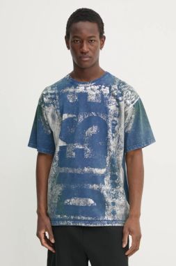 Bavlnené tričko Diesel T-BOXT-R2 T-SHIRT pánske, tmavomodrá farba, s potlačou, A16143.0BNET