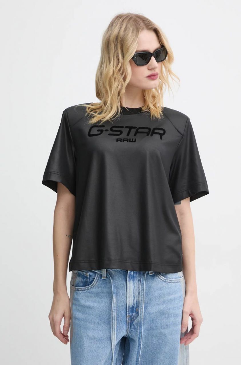 Tričko G-Star Raw dámske, čierna farba, D25073-D711