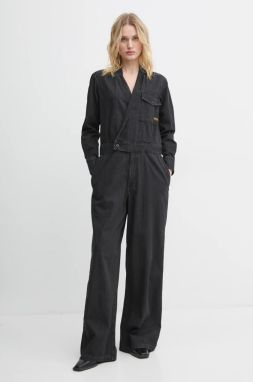 Rifľový overal G-Star Raw čierna farba, bavlnený, v výstrih, D25317-D540