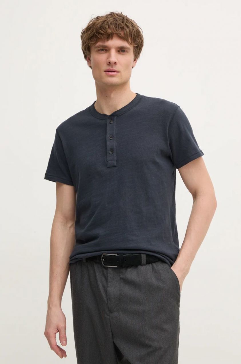 Bavlnené tričko Rag & Bone pánske, tmavomodrá farba, jednofarebné, M000T906G