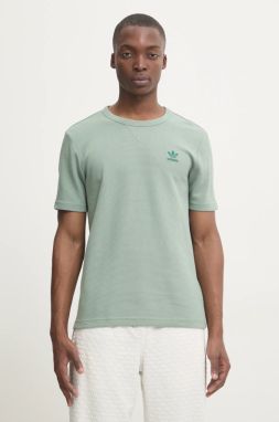 Tričko adidas Originals Essential pánske, zelená farba, jednofarebné, JD2446
