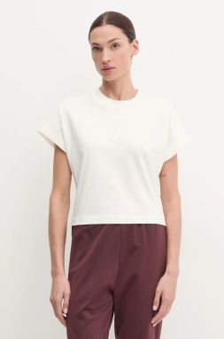 Bavlnené tričko adidas ALL SZN dámske, béžová farba, JJ1243