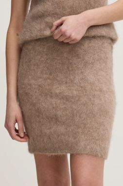 Vlnená sukňa Gestuz béžová farba, mini, puzdrová, 10909845