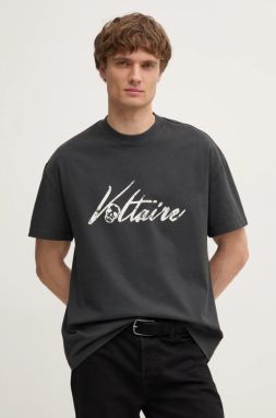 Bavlnené tričko ZADIG&VOLTAIRE pánske, šedá farba, s potlačou, JMTS01718