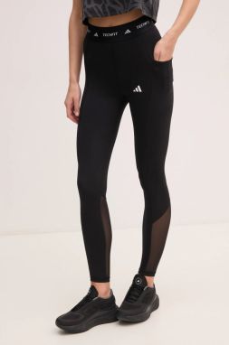 Tréningové legíny adidas Performance Techfit čierna farba, s potlačou, IT2282
