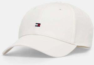 Bavlnená šiltovka Tommy Hilfiger biela farba, jednofarebná, AW0AW16360