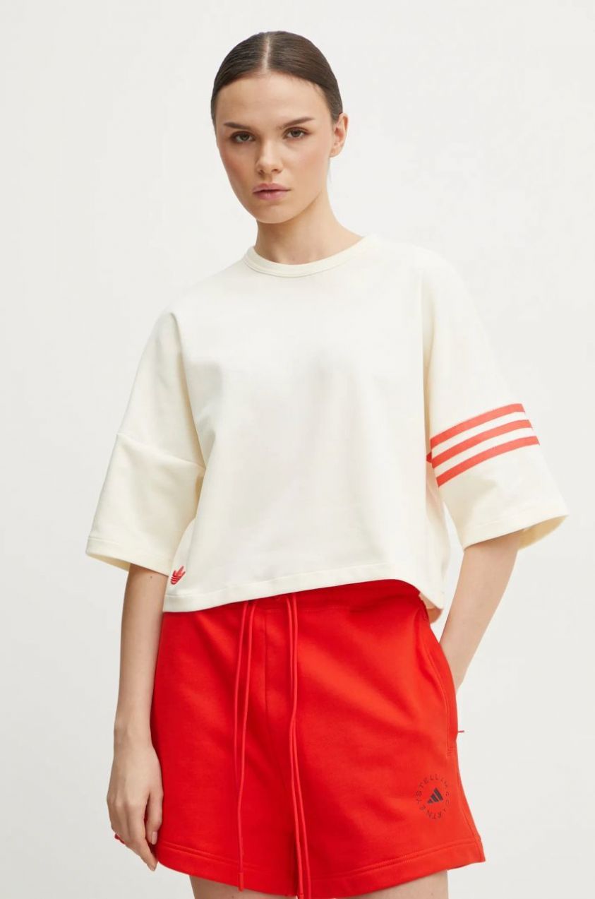 Tričko adidas Originals Neuclassics dámske, béžová farba, JI8512