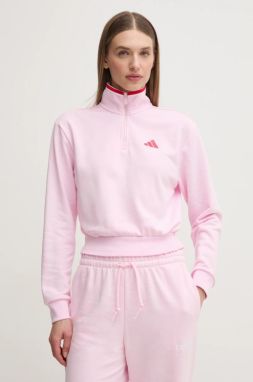 Mikina adidas W CB Color Pop dámska, ružová farba, vzorovaná, JG4174