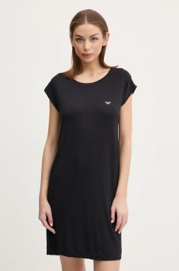 Nočná košeľa Emporio Armani Underwear dámska, čierna farba, bavlnená, EW000521 AF10889